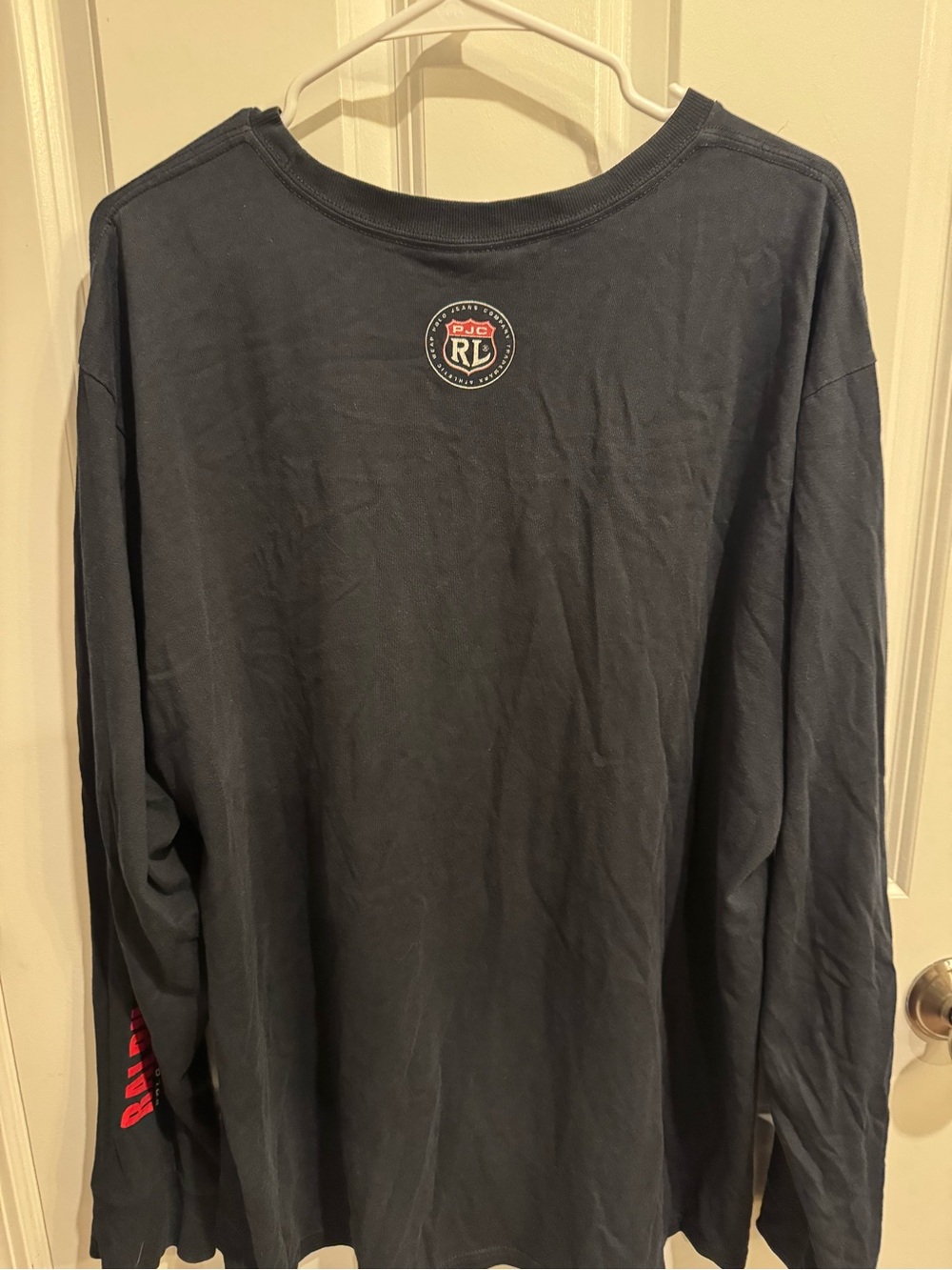 Polo by Ralph Lauren Navy Long Sleeve Tee with Red Logo & Number - Picture 4 of 4